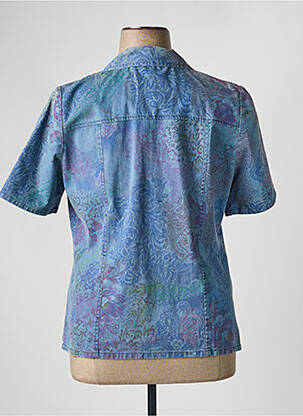 Veste casual col tailleur bleu FRANCE RIVOIRE femme