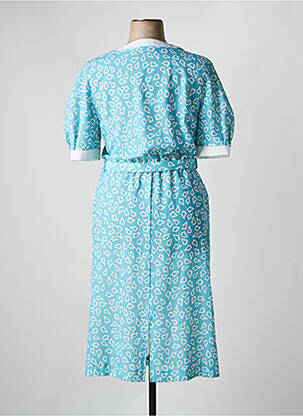 Robe mi-longue imprimé fantaisie manches courtes bleu CASTILLE femme