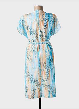 Robe longue manches courtes manches courtes bleu FRANCE RIVOIRE femme