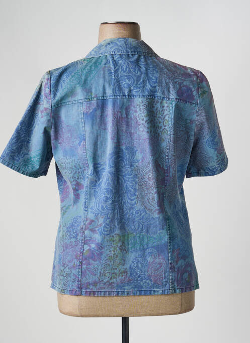 Veste casual col tailleur bleu FRANCE RIVOIRE femme