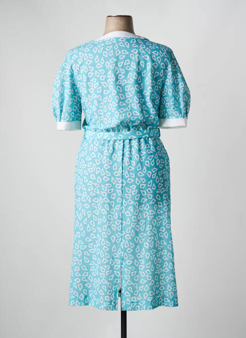 Robe mi-longue imprimé fantaisie manches courtes bleu CASTILLE femme
