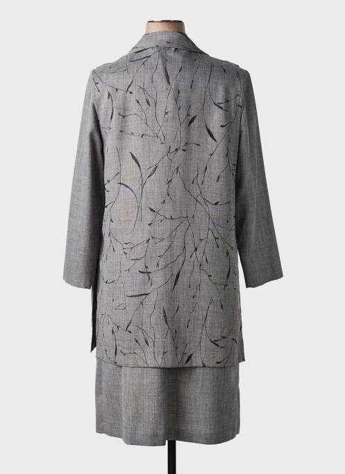 Ensemble robe fermeture zippée au dos gris FRANCE RIVOIRE femme