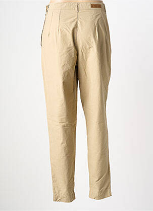 Pantalon droit tissage popeline taille normale beige STK femme