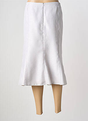 Jupe mi-longue coupe droite gris GUY DUBOUIS femme