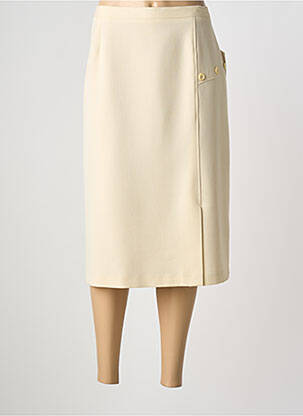 Jupe mi-longue coupe droite beige FRANCE RIVOIRE femme