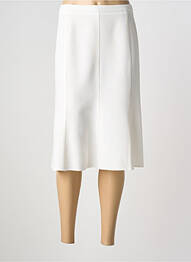 Jupe mi-longue coupe droite blanc GUY DUBOUIS femme