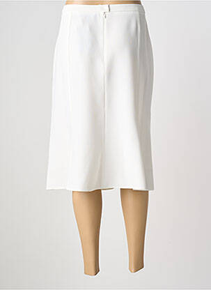 Jupe mi-longue stretch blanc GUY DUBOUIS femme