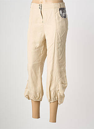 Pantacourt coupe droite taille normale beige ATLANTA femme