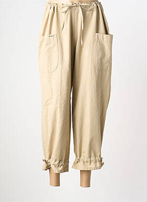 Pantacourt coupe droite taille normale beige LUCCHINI femme