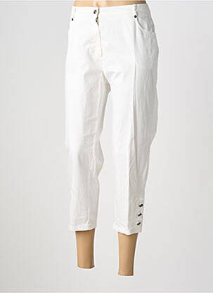Pantacourt coupe droite taille normale blanc GUY DUBOUIS femme