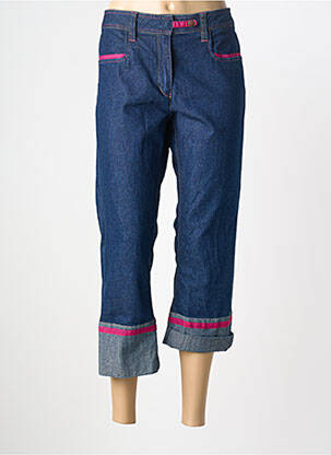 Pantacourt coupe droite taille normale bleu STK femme