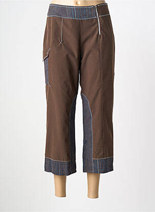 Pantacourt coupe droite taille normale marron ATLANTA femme