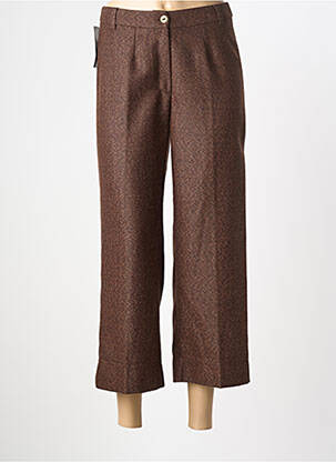 Pantacourt coupe droite taille normale marron LUCCHINI femme