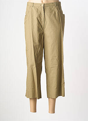 Pantacourt coupe droite taille normale vert CLAUDE DE SAIVRE femme