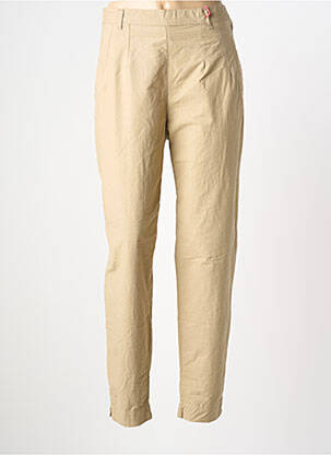 Pantalon droit tissage popeline taille normale beige STK femme