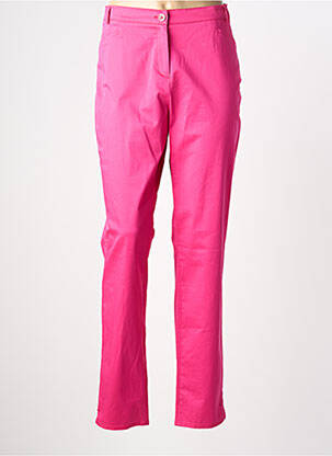 Pantalon droit stretch taille normale rose CONCEPT K femme