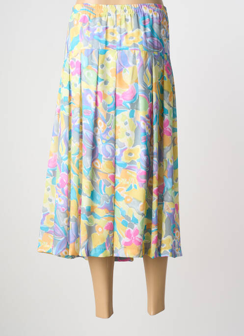 Jupe longue tissage crêpe vert JEAN MOREUX femme