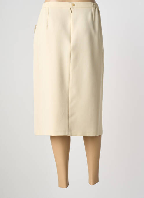 Jupe mi-longue coupe droite beige FRANCE RIVOIRE femme