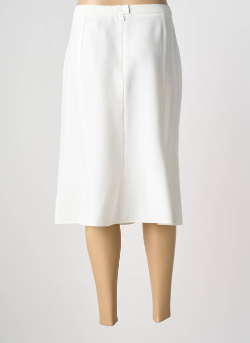 Jupe mi-longue coupe droite blanc GUY DUBOUIS femme