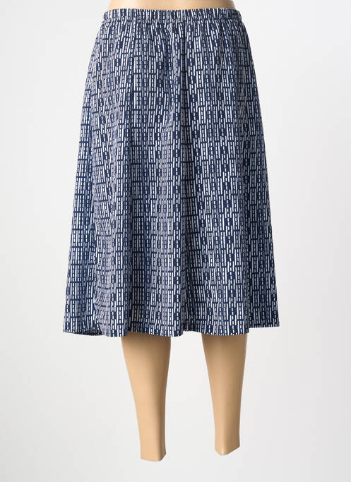 Jupe mi-longue coupe droite bleu GUY DUBOUIS femme