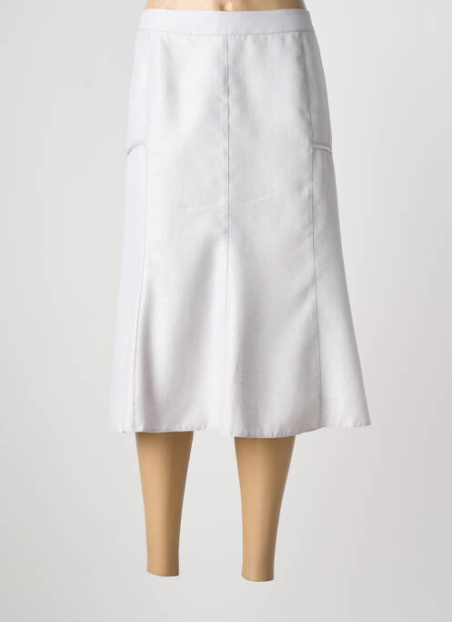 Jupe mi-longue coupe droite gris GUY DUBOUIS femme