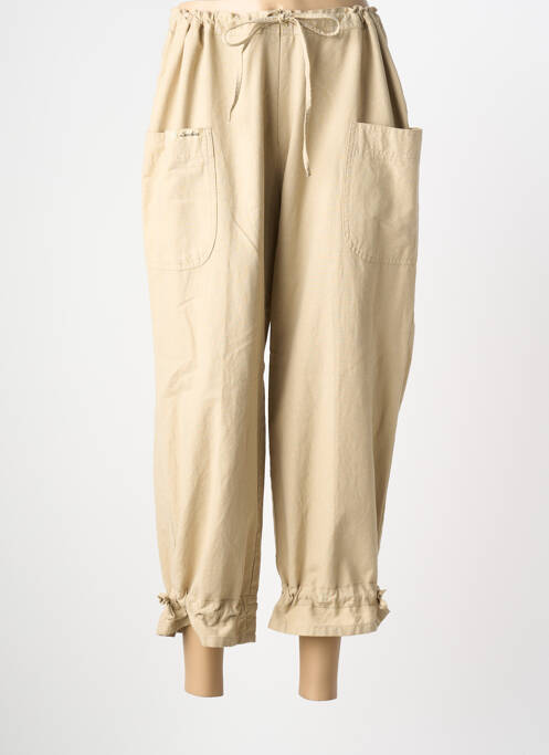 Pantacourt coupe droite taille normale beige LUCCHINI femme