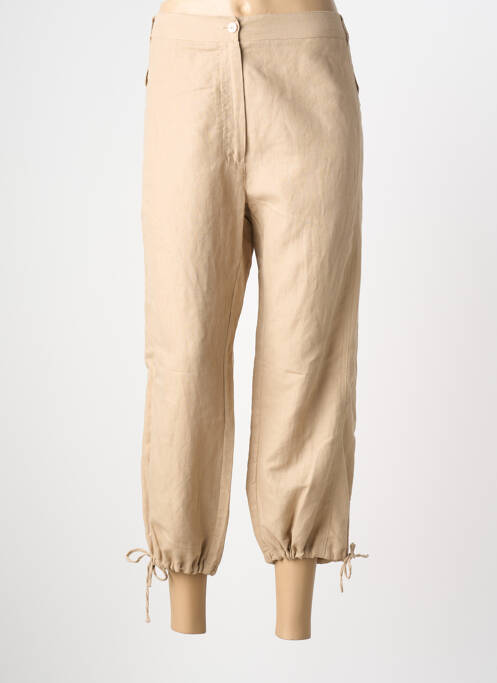 Pantacourt coupe droite taille normale beige LUCCHINI femme