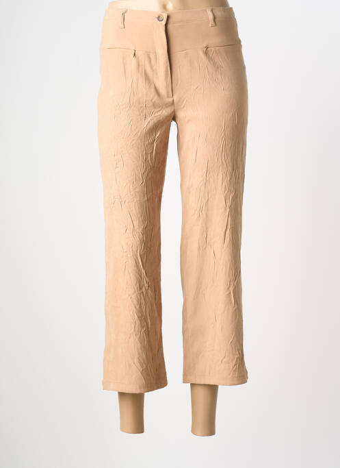 Pantacourt coupe droite taille normale beige LUCCHINI femme