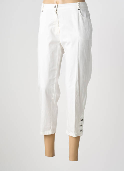Pantacourt coupe droite taille normale blanc GUY DUBOUIS femme
