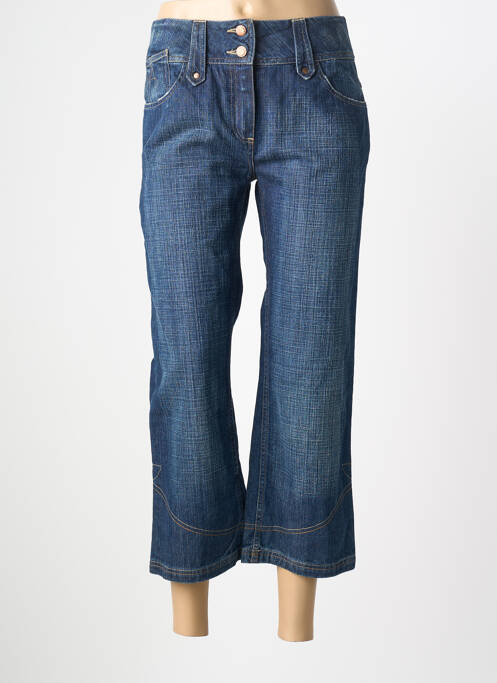 Pantacourt coupe droite taille normale bleu STK femme