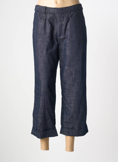 Pantacourt coupe droite taille normale bleu STK femme