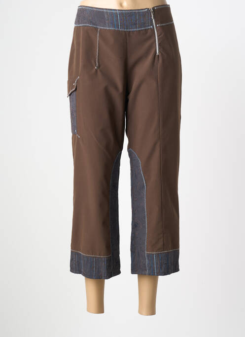 Pantacourt coupe droite taille normale marron ATLANTA femme