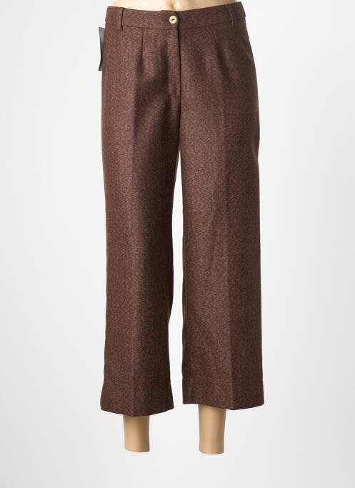 Pantacourt coupe droite taille normale marron LUCCHINI femme