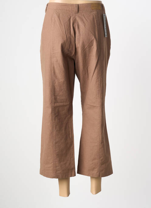 Pantacourt coupe droite taille haute marron LUCCHINI femme