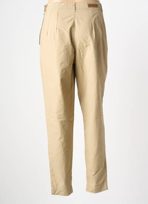 Pantalon droit tissage popeline taille normale beige STK femme