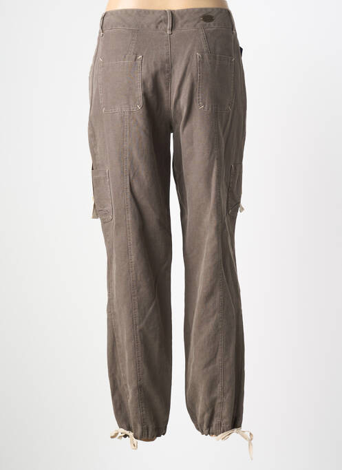 Pantalon droit tissage popeline taille normale marron QUATTRO femme