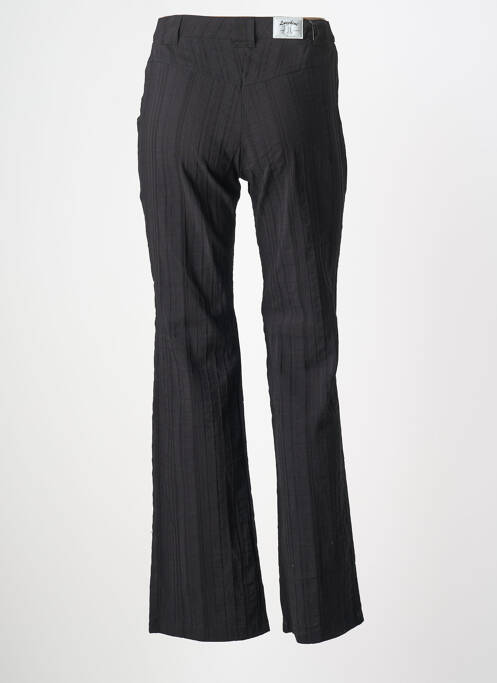 Pantalon droit fermeture zippée sous rabat boutonné taille normale noir LUCCHINI femme
