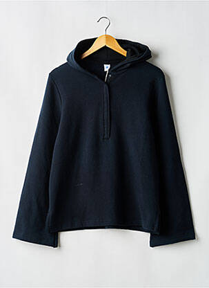 Sweat-shirt à capuche coupe droite manches longues bleu PETIT BATEAU garçon