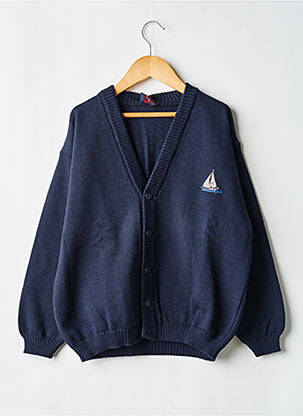 Gilet manches longues fermeture boutonnée sur le devant bleu COUDEMAIL garçon