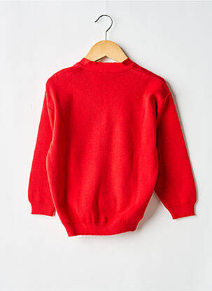 Gilet manches longues col v rouge COUDEMAIL fille