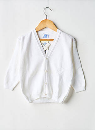 Gilet manches longues col v blanc LAPIN BLEU fille