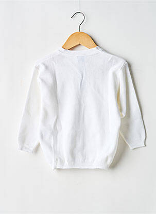 Gilet manches longues col v blanc LAPIN BLEU fille