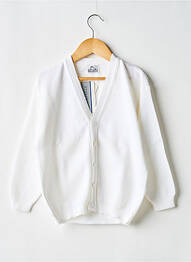 Gilet manches longues maille fine blanc COUDEMAIL fille