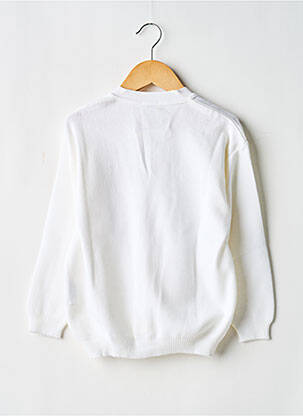 Gilet manches longues col v blanc COUDEMAIL fille