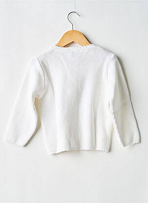 Gilet manches longues maille tricot blanc COUDEMAIL fille