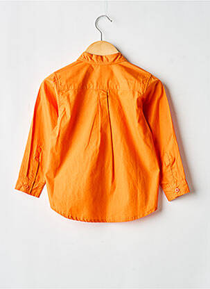 Chemise manches longues tissage popeline orange PETIT BATEAU garçon