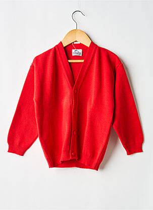 Gilet manches longues maille fine rouge COUDEMAIL fille