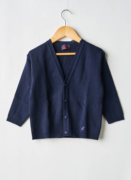 Gilet manches longues col v bleu COUDEMAIL enfant