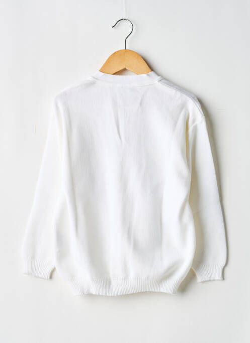 Gilet manches longues maille fine blanc COUDEMAIL fille