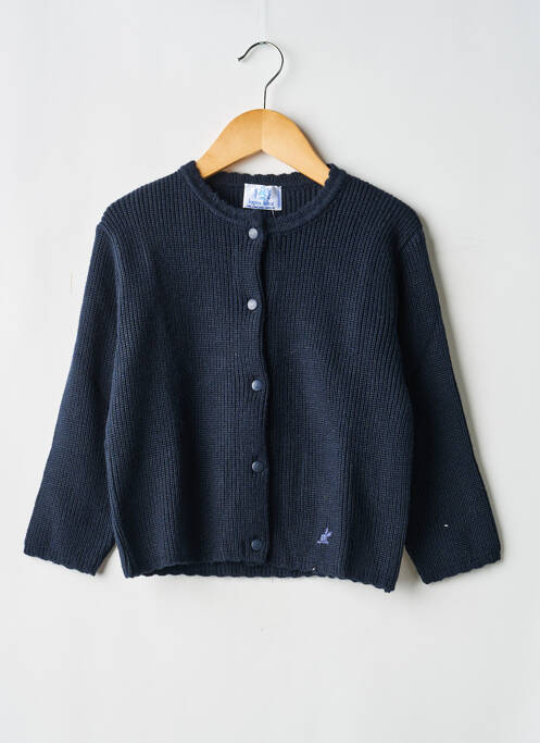 Gilet manches longues maille tricot bleu LAPIN BLEU fille